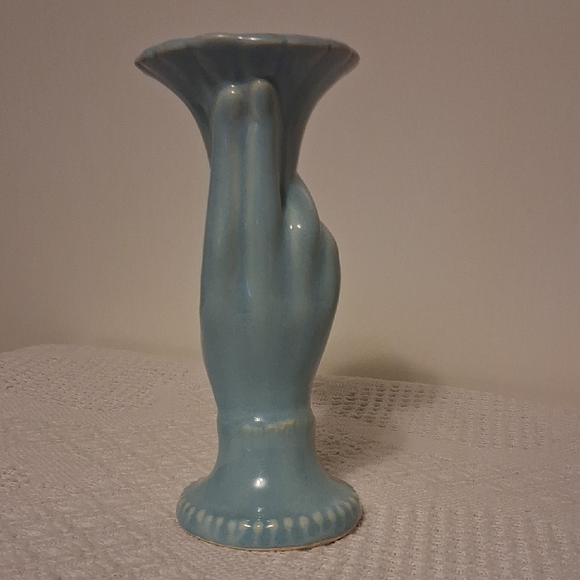 🌷 Vintage Shawnee Pottery Blue Tulip Hand Vase – USA, 1940s - Picture 5 of 15